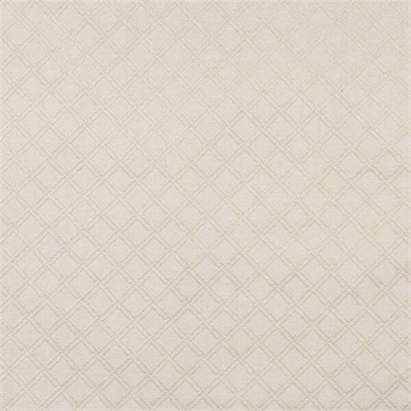 Designer Fabrics 54 in. Wide Ivory White- Diamond Jacquard Woven Upholstery Grade Fabric E546
